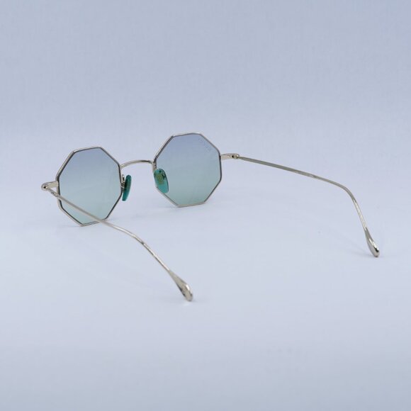 Gucci GG1814S 004 Sunglasses Gold Geometric Frame, Blue Lenses main image 5